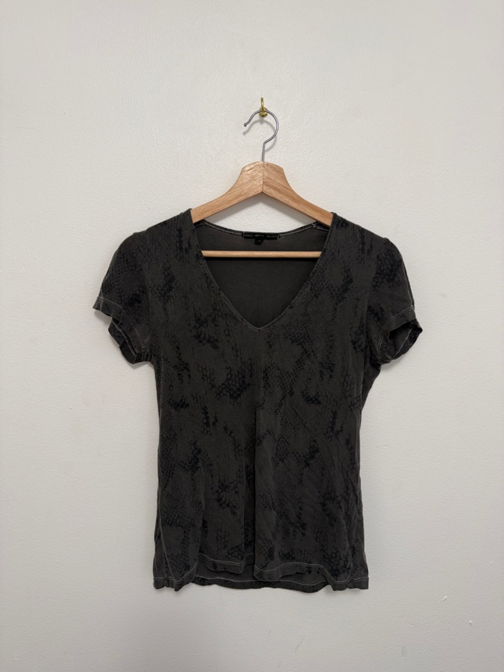Truly Madly Deeply V-Neck Snake Skin Pattern Tee